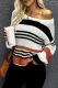 Black Striped Pattern Knit Sweater