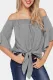 Gray Solid Off the Shoulder Blouses