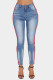Striped Splicing Slim-fit High Waist Jeans