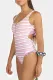 White Striped Print Cheeky Monokini Swimsuit