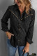 Camicia a maniche lunghe con bottoni in velluto a coste nera con tasche