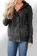 Charcoal Long Sleeve Button-up Hooded Cardigans