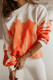 Orange Tie-dye Print Oversized Sweatshirt