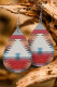 Aztec Print PU Leather Water Drop Earrings
