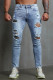Men Ripped Slim Fit Skinny Jeans