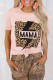 Pink MAMA Leopard Lightning Print Graphic T-shirt