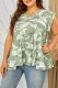 Green Plus Size Ruffled Tiered Babydoll Tank Top