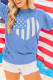 Небесно-голубая футболка с принтом сердца и американским флагом