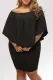 Vestido mini poncho negro con capas de talla grande
