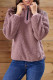 Mauve Zip Neck Furry Sweatshirt
