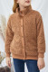 Brown Buttoned Solid Fleece Girl's Coat