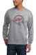 Gray Crew Neck Spaceship Graphic Men's Pullover Sweatshirt