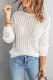 White Hollow-out Drop Shoulder Knitted Sweater