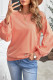 Orange Raglan Patchwork Sleeve Pullover Sweatshirt