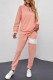 Pink Striped Long Sleeve Top and Sweatpants Set