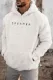 White Letter Embroidered Long Sleeve Men's Sherpa Hoodie