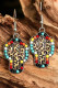 Boucles d'oreilles en alliage de cactus de perles colorées de style Boho vintage