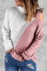 Pink Turtleneck Cold Shoulder Sweater