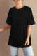 Camiseta negra de gran tamaño con cuello redondo