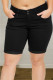 Roll Up Cuffs Black Denim Bermuda Shorts