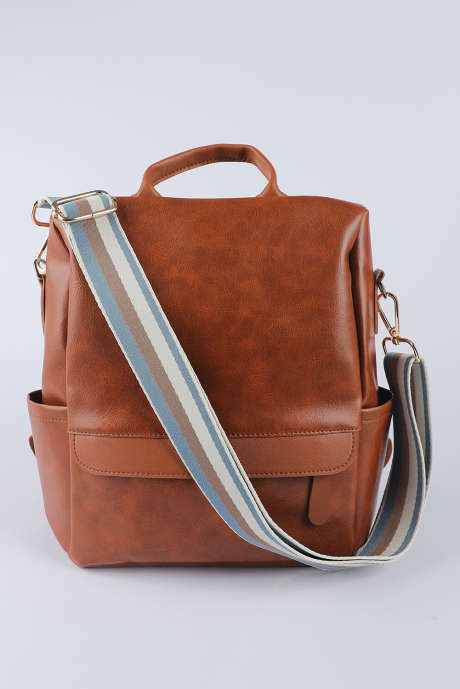 Sky Blue Contrast Stripe Wide Shoulder Bag Strap