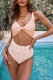 Pink Bowknot Hollow-out One-piece Swimwear