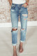 Distressed Straight Leg High Waist Jeans