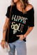 Ombre Tie-dye HIPPIE SOUL Sunflower Feather Print T-shirt