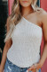 White One Shoulder Ribbed Tank