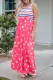 Red Stripes and Stars Sleeveless Maxi Dress with Pockets