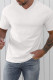 White Solid Color V Neck Men's T Shirt