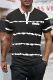 Black Striped Buttoned Men's T-shirt