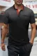 Черная мужская футболка Henley с короткими рукавами Gradient Color