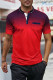 Мужская футболка Henley с короткими рукавами Red Gradient Color
