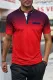 Fiery Red Gradient Color Short Sleeve Henley Men's T-shirt