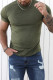 Green Solid Basic Crewneck Short Sleeve Men's T-shirt