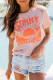 Pink SUNNY DAYS AHEAD Graphic Print Short Sleeve T-shirt