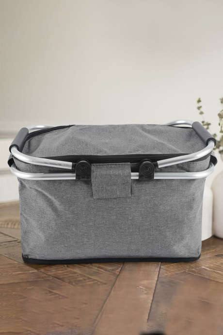 Gray Foldable Multi-use Camping Vegetable Insulated Picnic Bag