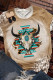 T-shirt kaki Western Aztec Steer Head imprimé léopard à col rond