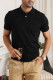 Черная мужская рубашка поло с коротким рукавом