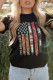 Maglietta grafica a maniche corte con stampa bandiera americana occidentale nera