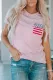 Camiseta de rayas con bolsillo de Only In America rosa