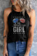 Black All American GIRL Sunglass Print Ribbed Tank Top