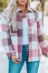 Jaqueta xadrez colorida Block abotoada manga comprida com bolso
