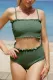 Green Smock High waisted swimsuits