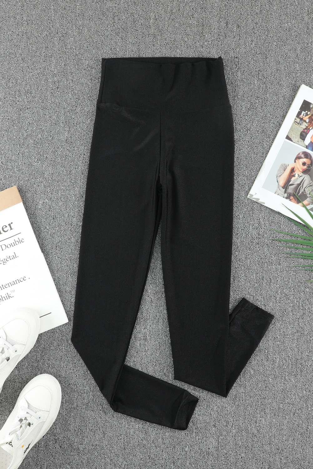 $3.8 Black High Rise Tight Leggings with Waist Cincher Wholesale