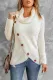 White Buttoned Wrap Turtleneck Sweater