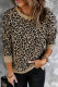 Толстовка-пуловер с леопардовым принтом и разрезами