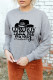 Gray COWBOY Take Me Away Hat Graphic Print Pullover Sweatshirt