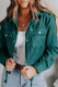 Green Faux Suede Zipped Cropped Jacket